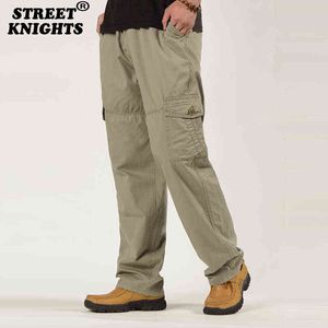 2022 Men Pants Large size Big 6XL Plus 's Cargo Trousers For Sports Military Style Jogger Male 0124