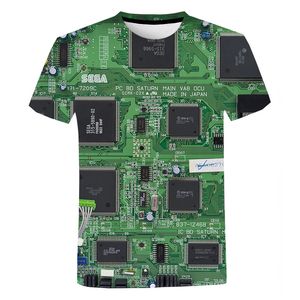 Camisetas masculinas e tees de camisetas 2022 3d Imprimir camisa eletrônica de hip hop Menino Mulheres 3D Máquina impressa de tamanho grande camiseta Harajuku Summer Summer Short Slave Tops