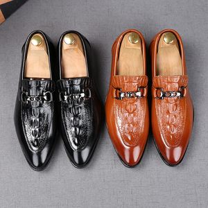 2022 designer mens dress shoes luxury Crocodile pattern loafers wedding Groom Casual Footwear EUR size: 38-44