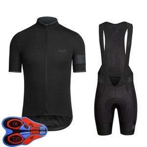 Pantaloncini con bretelle da uomo Rapha Team Cycling Jersey Set Abbigliamento da bicicletta da corsa Maillot Ciclismo estate quick dry MTB Abbigliamento da bici Abbigliamento sportivo Y21041039