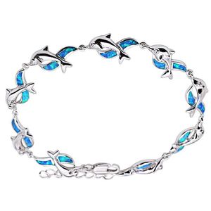 Bracelets de charme lindo óleo selvagem fresco vermelho brilhante e azul de duas cores bracelete de peixe de praia