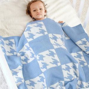 Spring Autumn Winter Infant Baby Boy Girl Grid Knit Blanket born Quilt Boys Girls Hold 210429