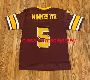 Stitched Custom Minnesota Golden Gophers Vintage NCAA Football Jersey #5 Men Women Youth Jersey XS-6XL