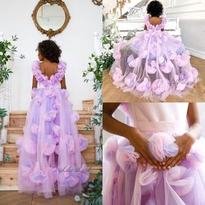 Luxury Hand Made Flower Girls Dresses For Weddings Baby Flowers Photoshoot Girl Dress Birthday Gowns