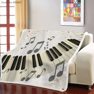Blankets Piano Guitar Sherpa Blanket Music Instrument Weighted For Bedroom Throw Colorful Custom Home Funny
