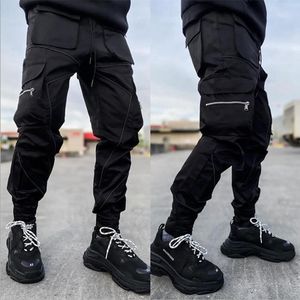 Autumn Mens Track Pant Casual Style Top Sell Men's Joggers Hip hop Sweatpants Cargo Pants Panelled Trousers Elastic Waist Harem Men Clothing