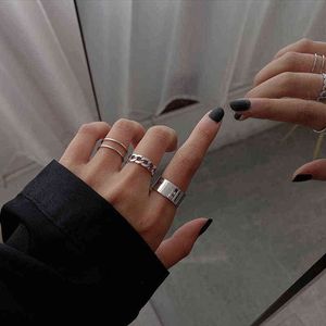 Punk Rock Ring On Finger Chains Adjustable Rings for Men Women Gifts Gothic anillos Hip Hop Jewelry Rings 2021 Trend Accessories G1125