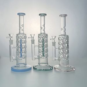 Narghilè da 11 pollici Bong di vetro spesso Fab Egg Percolatore Inline Perc Oil Dab Rigs Tubi d'acqua a tubo dritto 14mm Giunto femmina con ciotola