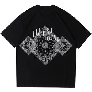 Herr T-shirts LACIBLE T-shirts Hip Hop Harajuku Bandana Paisley Mönstertryck T-shirts Lösa Streetwear Mode Casual Kortärmade Toppar Unisex