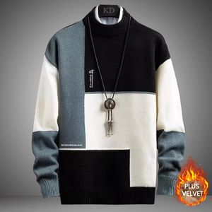 Men's Sweaters Winter Cashmere Warm Sweater Men Turtleneck Mens Pullover Patchwork Slim Fit Tops Knitted Christmas Jumper
