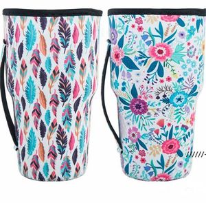 NEWhome Drinkware Handle 31 Design Print 30oz Reusable Ice Coffee Cup Sleeve Cover Neoprene Insulated Sleeves Holder Case Bags Pouch RRD8925