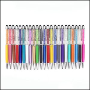 BallPoint Pennar Skriva Tillbehör Kontorskolan Business Industrial 23 Färg Bling Crystal Pen Creative Pilot Stylus Touch för Stationery St