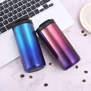 Portable 304 Stainless Steel Coffee Cup Vacuum Flask Mug Double-layer Water Tumbler for Car