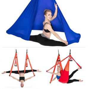 Anti-yerçekimi hava yoga hamak yoga uçan salıncak seti çok işlevli inversiyon cihazı ev jimnastik kemeri Q0219