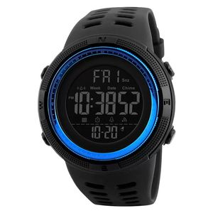 Outdoor Sport Watch Men Multifunction Watches Alarm Clock 5Bar Waterproof Digital Watch PU Strap Back Light