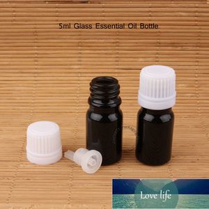 Glass Black 5ml Essential Oil Bottle Refillabel 5cc Small Women Cosmetic Container with Tamper Evident Cap Vial