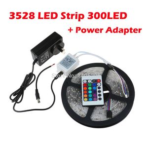 RGB W C R G B SMD V LEDs Non Waterproof LED Strip Light Power Adapter only RGB With Keys IR Remote Controller Strips
