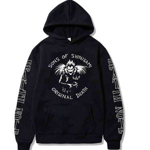 Felpe con cappuccio Anime Death Note Felpe moda casual da uomo Felpa con cappuccio Anime giapponese Streetwear Uomo H1227