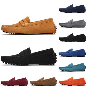 Wholesale suede slipper shoes for sale - Group buy Fashion Non Brand men casual suede shoes black light blue red gray orange green brown mens slip on lazy Leather shoe