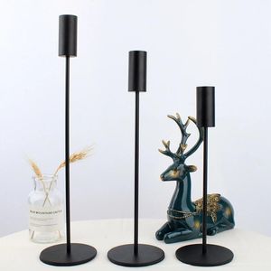 Candle Holders 2021 Metal Holder Simple Black Wedding Decoration Bar Party Living Room Home Ornaments