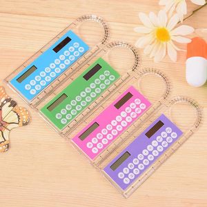 DHL Mini Portable Solar Energy Calculators Creative Multifunction Ruler Student Rulers Calculator