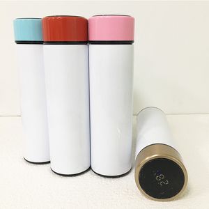 Smart Touch Led Screen Water Bottle Temperatur Display Sublimation Slim Tumbler Rostfritt Stål Thermos Life Vacuum Vattenkokare