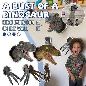 Wandmontierter Dinosaurier-Skulptur Kunstleben-ähnliche Burst-Büste Poster und Drucke für Zuhause 210727