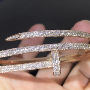 Edelstahl Nagelplatten großhandel-Nagelarmband Designer Gold Armreifen Armbänder Luxus Schmuck Frauen Edelstahl plattiert nicht allergisch Niemals Fadeds