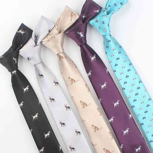 Necktie Scarf Corbata Fashion Casual Korean Narrow Tie 6cm Tuku Hip Hop Cartoon Pattern Jacquard Performance Men's and Women's Gift Box