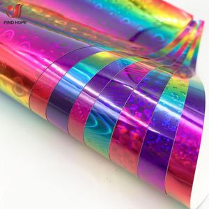 Adesivos de janela folha de filme de adesivo de gradiente holográfico para silhuetos sinais de scrapbooking de scrapbooking decoração de natal decoração diy