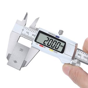 Precyzyjne Wernier Caliper Stainless Steel LCD Cyfrowy narzędzie pomiarowe 6 cali 0-150mm 210810