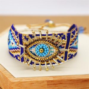 Zhongvi miyuki armband för kvinnor turkiska lyckliga onda ögonarmband pulseras mujer 2021 femme smycken kvinna handgjorda vävpärlor