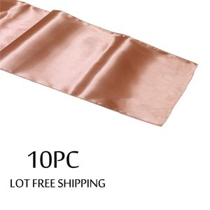 Pack med 10 Rose Gold Satin Table Runner 12 x 108 