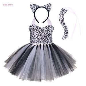 Abiti casual 24BC Bambini Orecchie di animali Fascia Tie Tail Tutu Dress Set Cosplay Costume di Halloween Festa di compleanno Regalo Fascia per capelli Prop di Natale