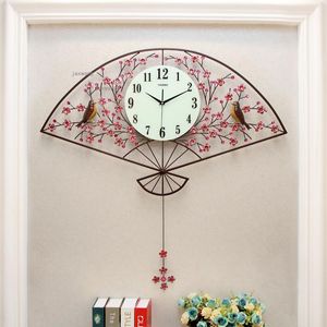 Wall Clocks Chinese Living Room Pendant Creative Small Apartment Home Decor For Bedroom Dormitory Wall-mounted Clock Accessories