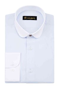 Jack Martin - Camicie stile Peaky Blinders - Camicia slim fit a spina di pesce con colletto penny - 3 colori 210410