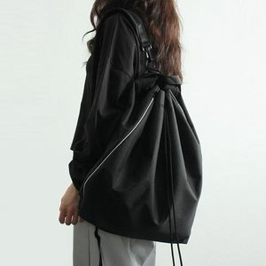 Backpack Style Waterproof Nylon Korean Multi-function Drawstring Bucket Bags For Women Large Capacity Backpacks Travel Shoulder