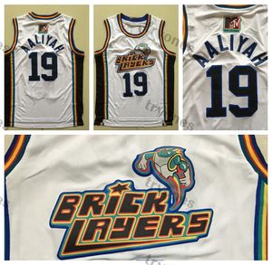 Mens White Basketball Jerseys Aaliyah #19 Jersey Bricklayers Sixth Annual Rock N' Jock B-Ball Jam 1996 MTV Rock N Jock Stitched Shirts