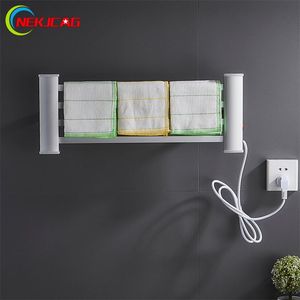 Towel Racks Aluminum Bars Electric Heated Wall Mounted Warmer Bathroom Accessories Bar Holder