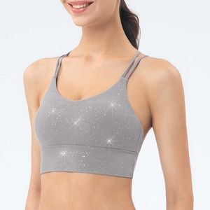 Sexiga Kvinnor Camis Tankar Vacker Back Sports Bra Underkläder Stötskyddsmateri Fitness Running Yoga Vest Gym Klädstoppar