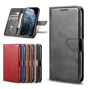 Portfel magnetyczny Flip Leather Case Case Frame Slot Slot TPU Osłona Free Pasek dla iPhone 13 12 11 Pro Max XR XS X 8 7 PLUS SE2 Samsung S20 Fe S21 Ultra A12 A22 A32 A42 A52 A72