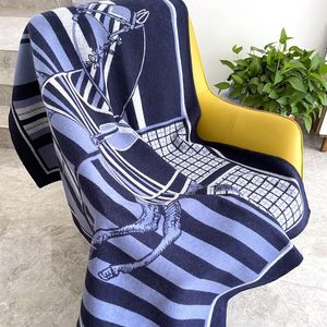 Luxury designer Cashmere wool Carriage pattern blanket Home Travel Outdoor Warm size 170*140cm weight about 1.3kg Christmas Family Friends gift 2022