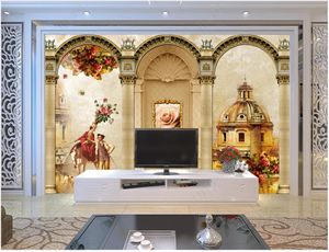 Custom photo wallpapers for walls 3d murals Modern European Roman Column Oil Painting Living Room TV Sofa Background Wall papers home decoration