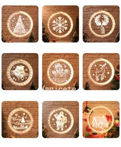 Diâmetro 16 cm Christmas Decorative Lights LED Santa Claus Elk Star Luzes Layout T2I52495