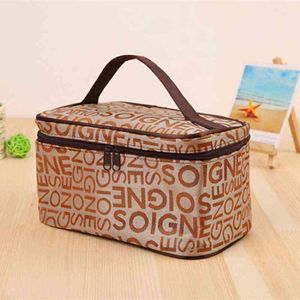 Nxy Cosmetic Bags Women s Lettered Make Up Fashion Square Travel Portable Storage Wash 220302