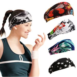 Mulheres Elastic Sports Sweatbands Headband Senhoras Meninas Multicolor Yoga Movimento Absorvente Khan Wide-Bremed Fitness LeawsCarves