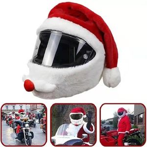 Noel Şapka Motosiklet Kask Kapak Noel Baba Kostüm Aksesuarları Parti Cosplay Noel Süslemeleri XD24861