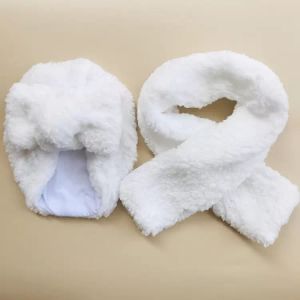 Headbands infantil de inverno arco chapéu lenços definir bebê teddy veludo quente cachecol de tampa indiana