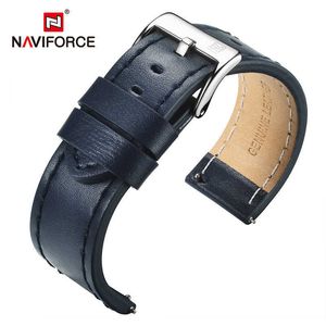 NAVIFORCE Hakiki Deri Saat Bantları Erkekler Değiştirin 23mm Yüksek Kalite İzle Bilek Kayışı Aksesuarları Siyah Açık Kahverengi Kemer Bilezik H0915