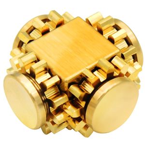 Spinning Top Copper Fidget Spinner Gear Linkage Crazy Lasting Finger Cube Gyro Creative Stress Relief Vent Toy Hight Quality Birthday Gift for Children Adults Men